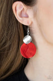 Paparazzi Opulently Oasis-red earrings