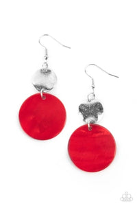 Paparazzi Opulently Oasis-red earrings