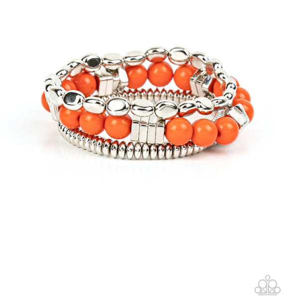 Paparazzi Tour de Tourist❤️orange stretchy bracelet