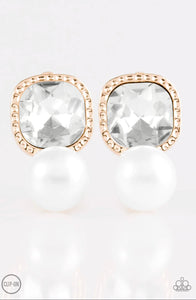 Gatsby Gleam- gold clip on earrings