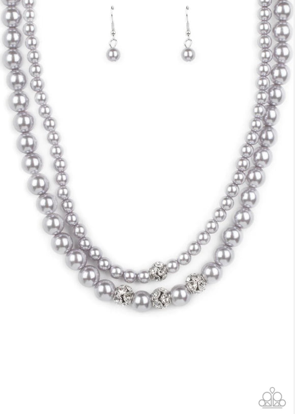 Brilliant Ballerina- silver pearl necklace