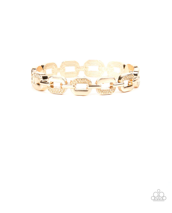 Powerhouse Plunder-gold hinge bracelet