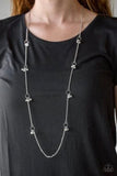 House Party Posh-silver pearl necklace