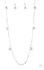 House Party Posh-silver pearl necklace