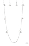 House Party Posh-silver pearl necklace