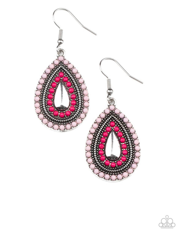 Paparazzi Beaded Bonanza❤️pink teardrop earrings