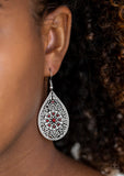 Paparazzi Dinner Party Posh❤️red teardrop earrings