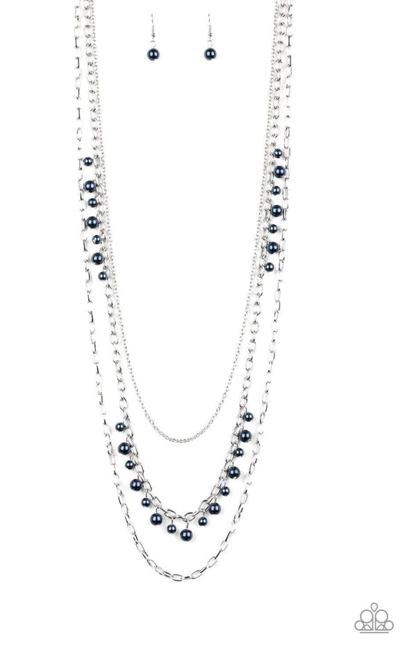 Pearl Pageant-blue pearl necklace