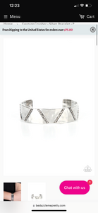 Couture Crusher- silver cuff bracelet