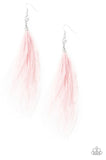 Paparazzi The SHOWGIRL next door❤️pink feather earrings