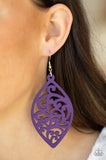 Paparazzi Coral Gardens❤️purple wood fishhook earrings