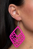 Paparazzi Vine For the Taking Pink Wood Earrings