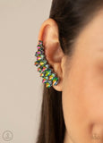 Paparazzi Explosive Elegance-multi oil spill ear crawler earrings