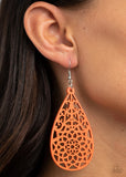 Paparazzi Seaside Sunsets❤️orange wood earrings