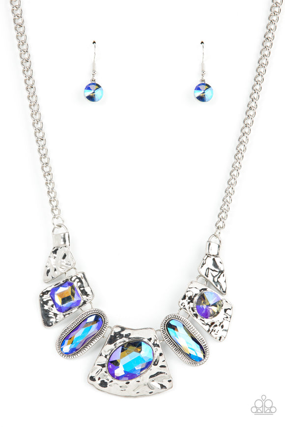 Futuristic Fashionista❤️blue oil spill necklace