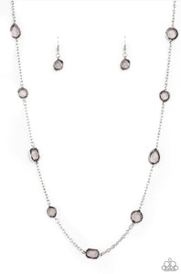 Glassy Glamorous- silver necklace